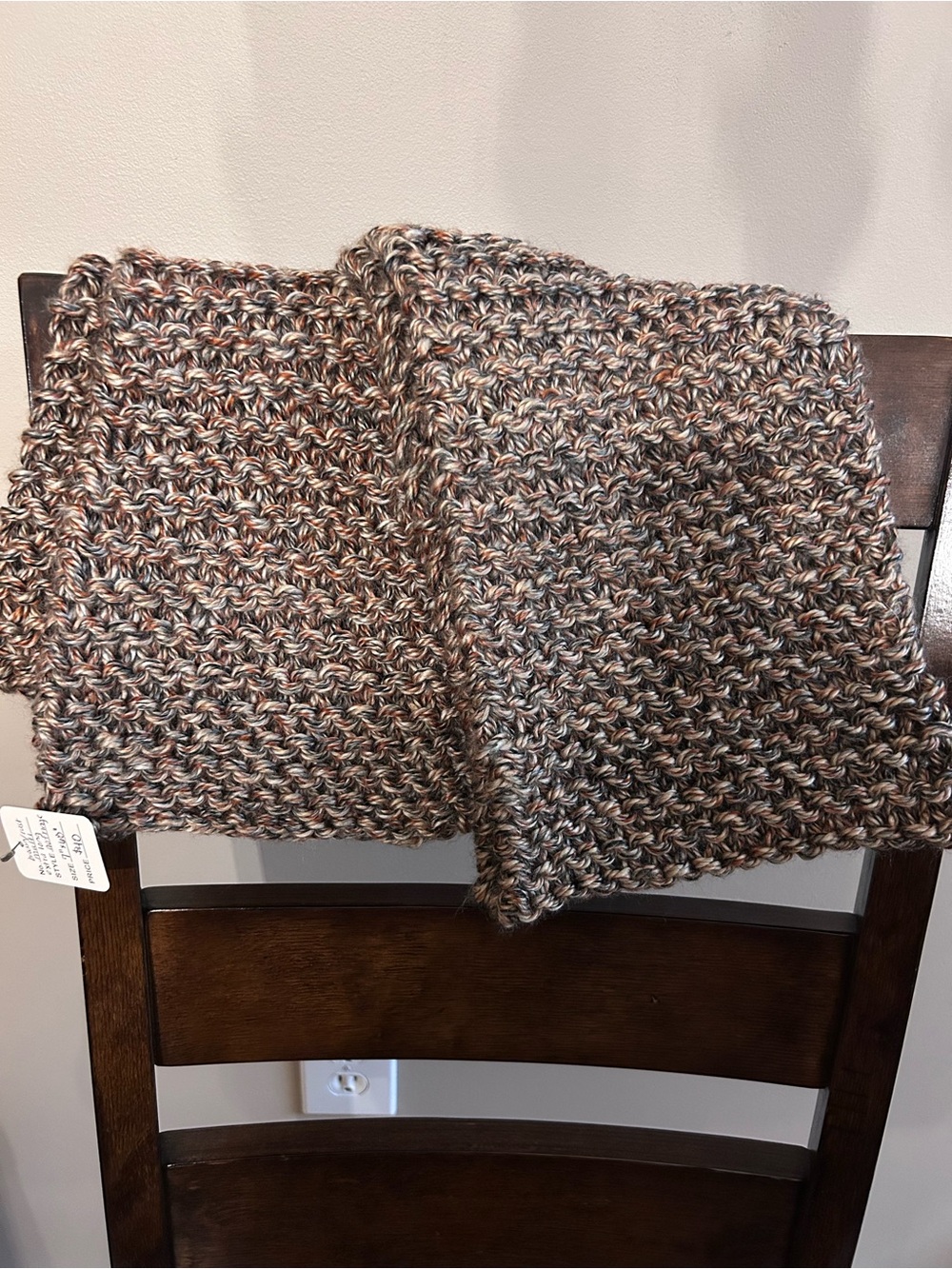 Handknit Brown Multi-Color scarf 🧣
